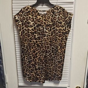 Nine West Animal Print Blouse - Brown and Black